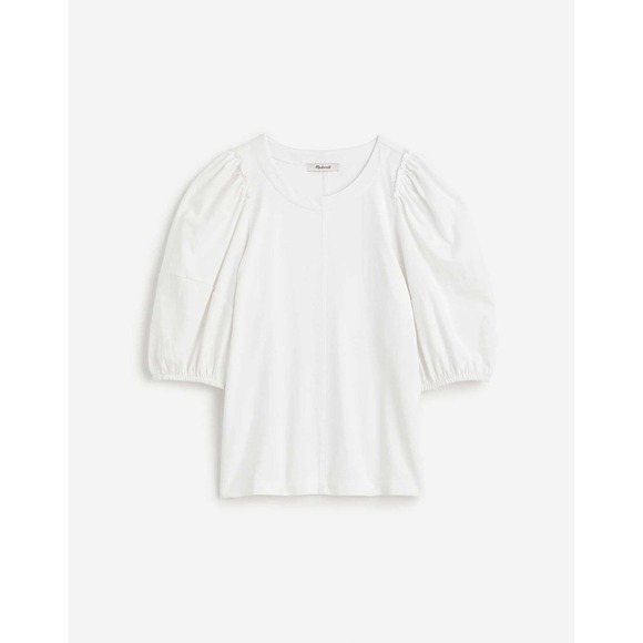 Madewell Puff-Sleeve Tee White Medium NWT - Picture 1 of 8